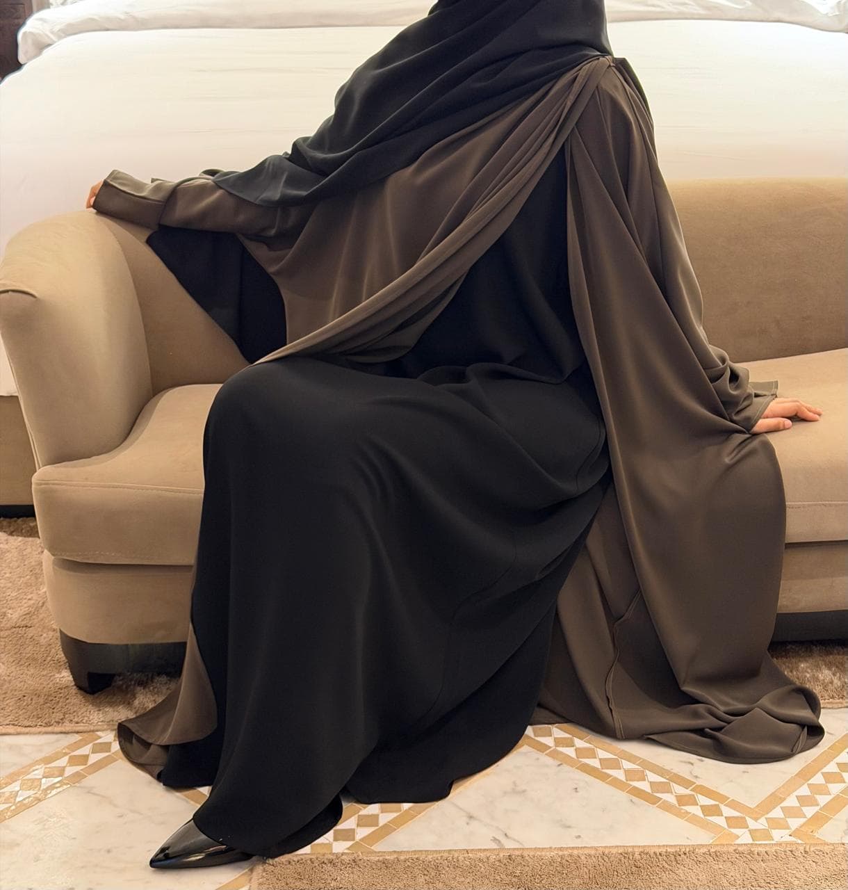 ABAYA HADRYA taupe foncé