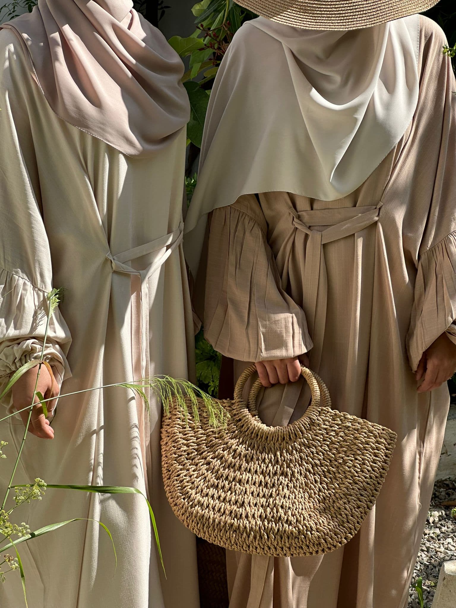 Abaya LAURA brun en lin