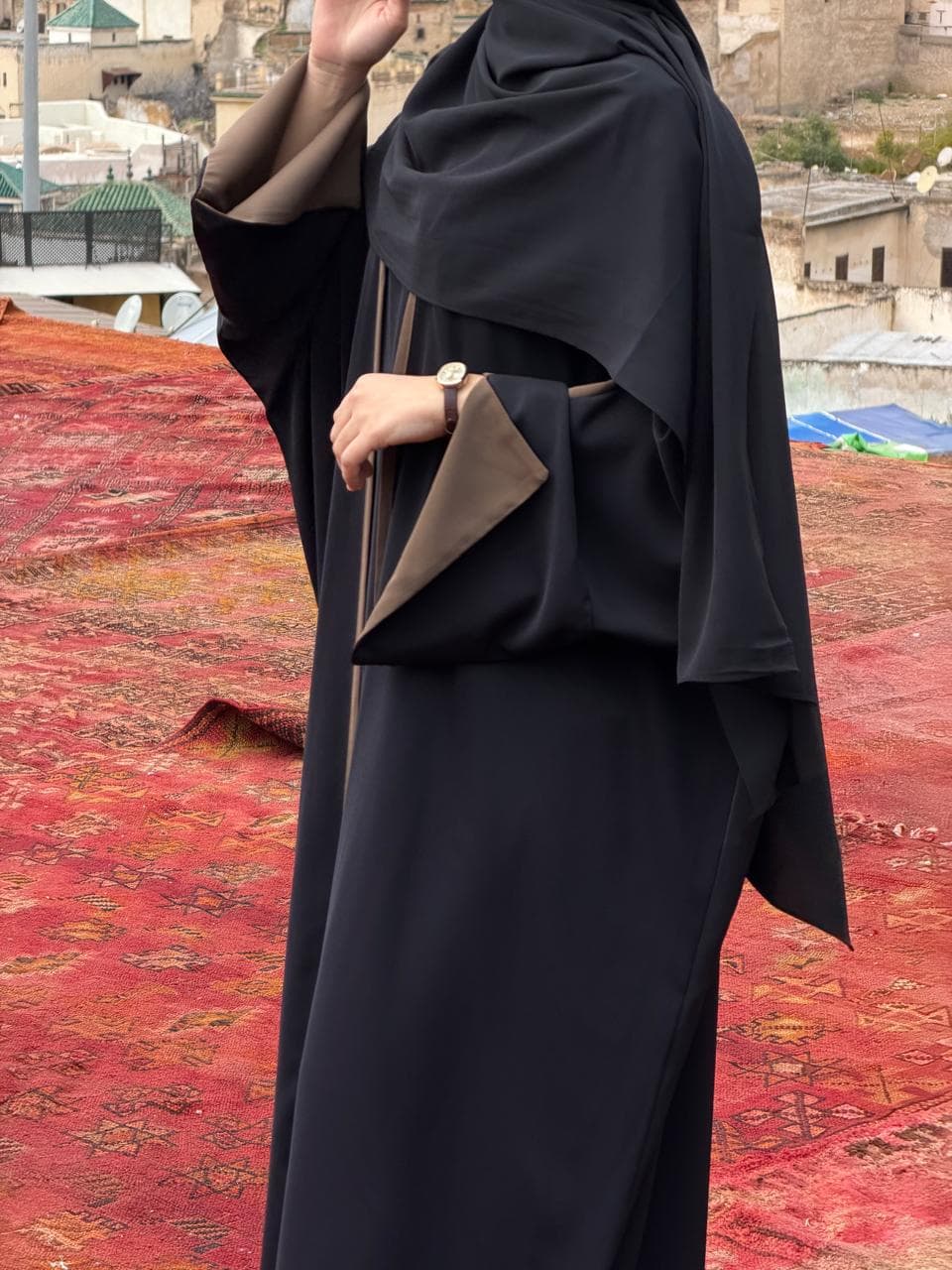 ABAYA ouverte ENA noir