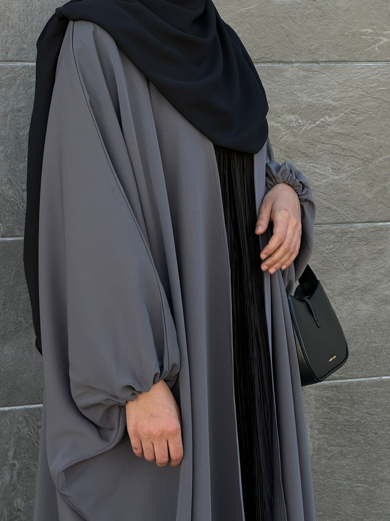 Abaya ouverte JAHAN GRIS