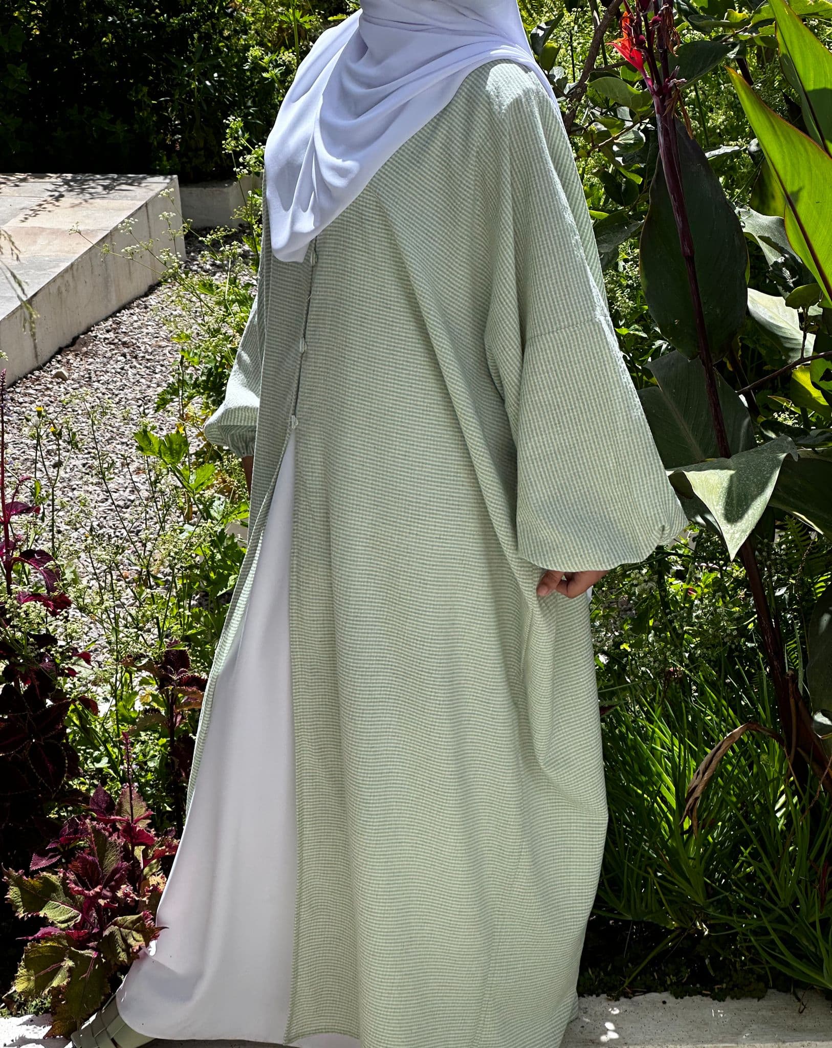 Abaya ouverte TARYA vert sauge