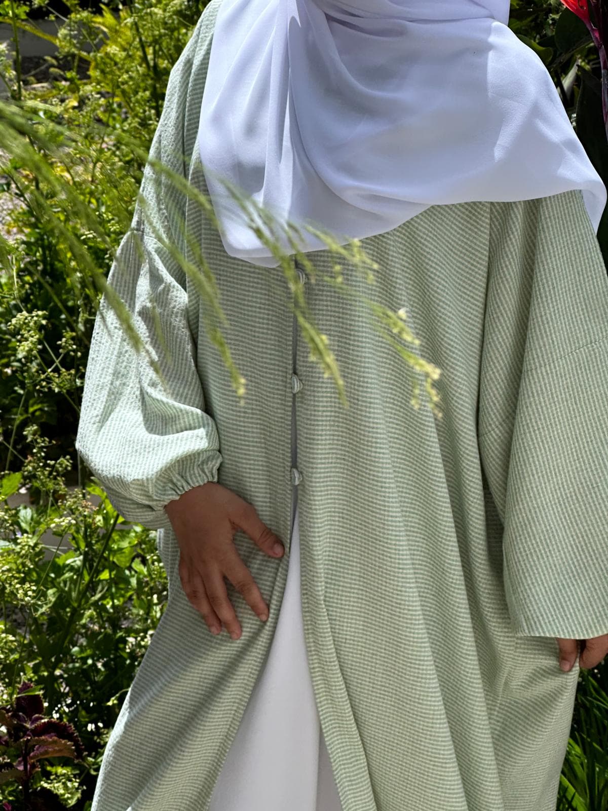 Abaya ouverte TARYA vert sauge