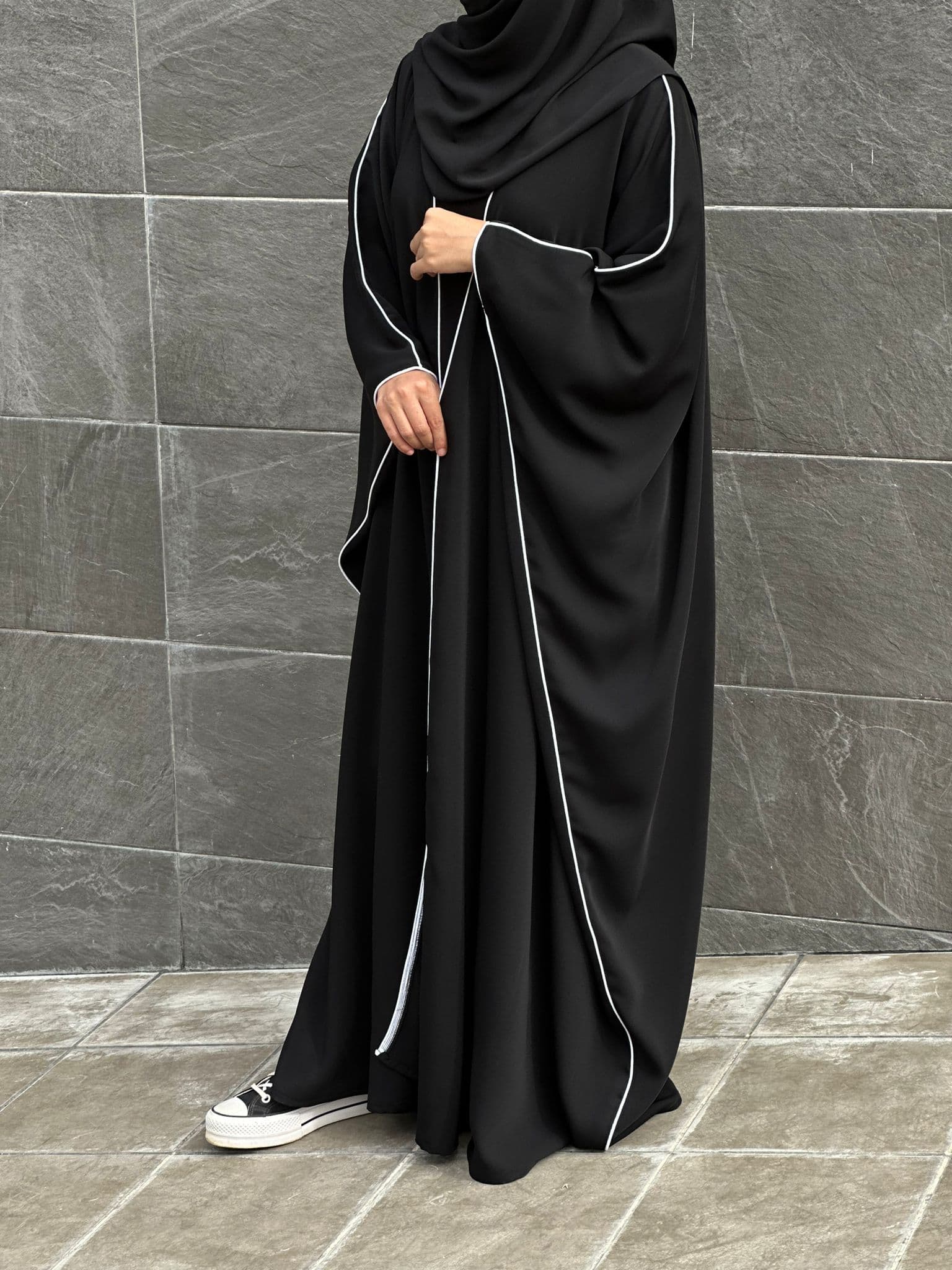 ABAYA SWALA noir et blanc