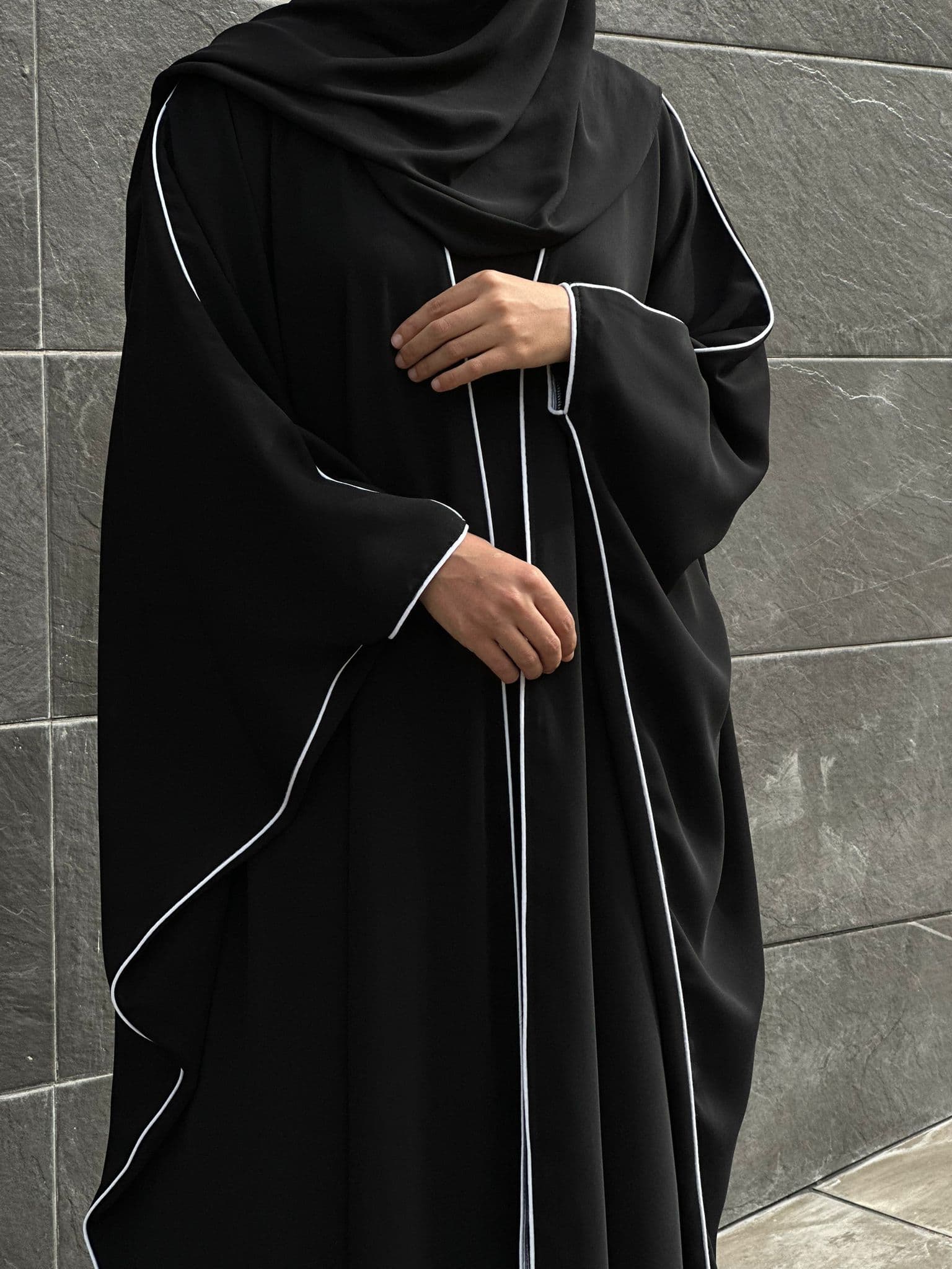 ABAYA SWALA noir et blanc