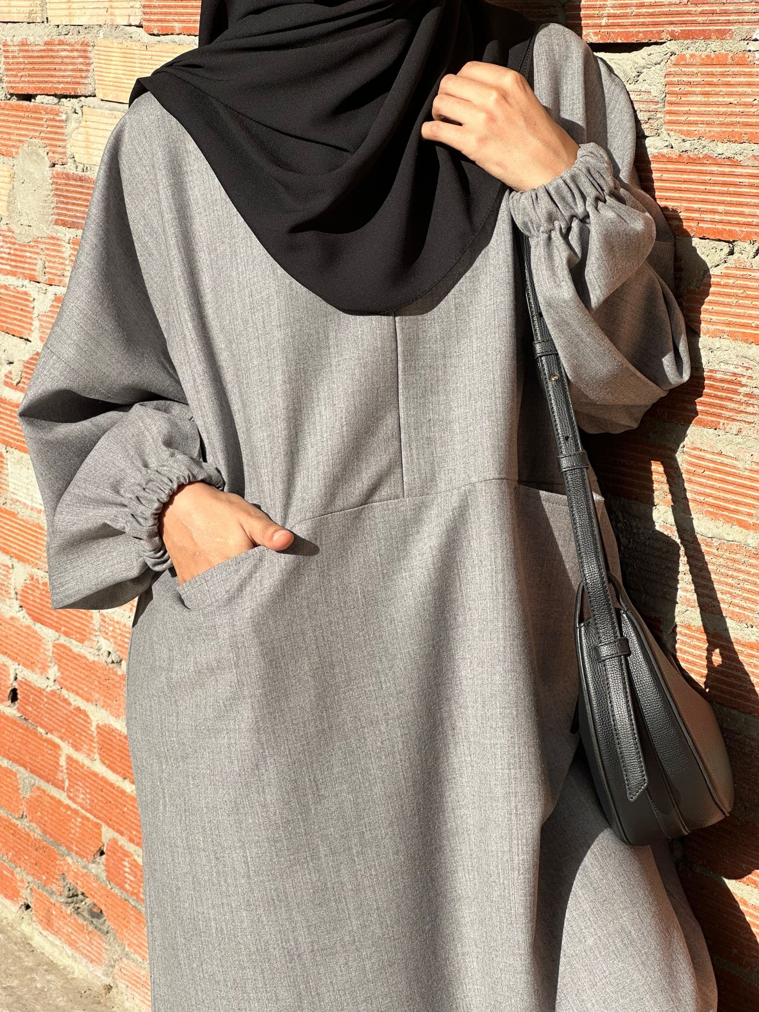 ABAYA SYRINA Gris clair unis