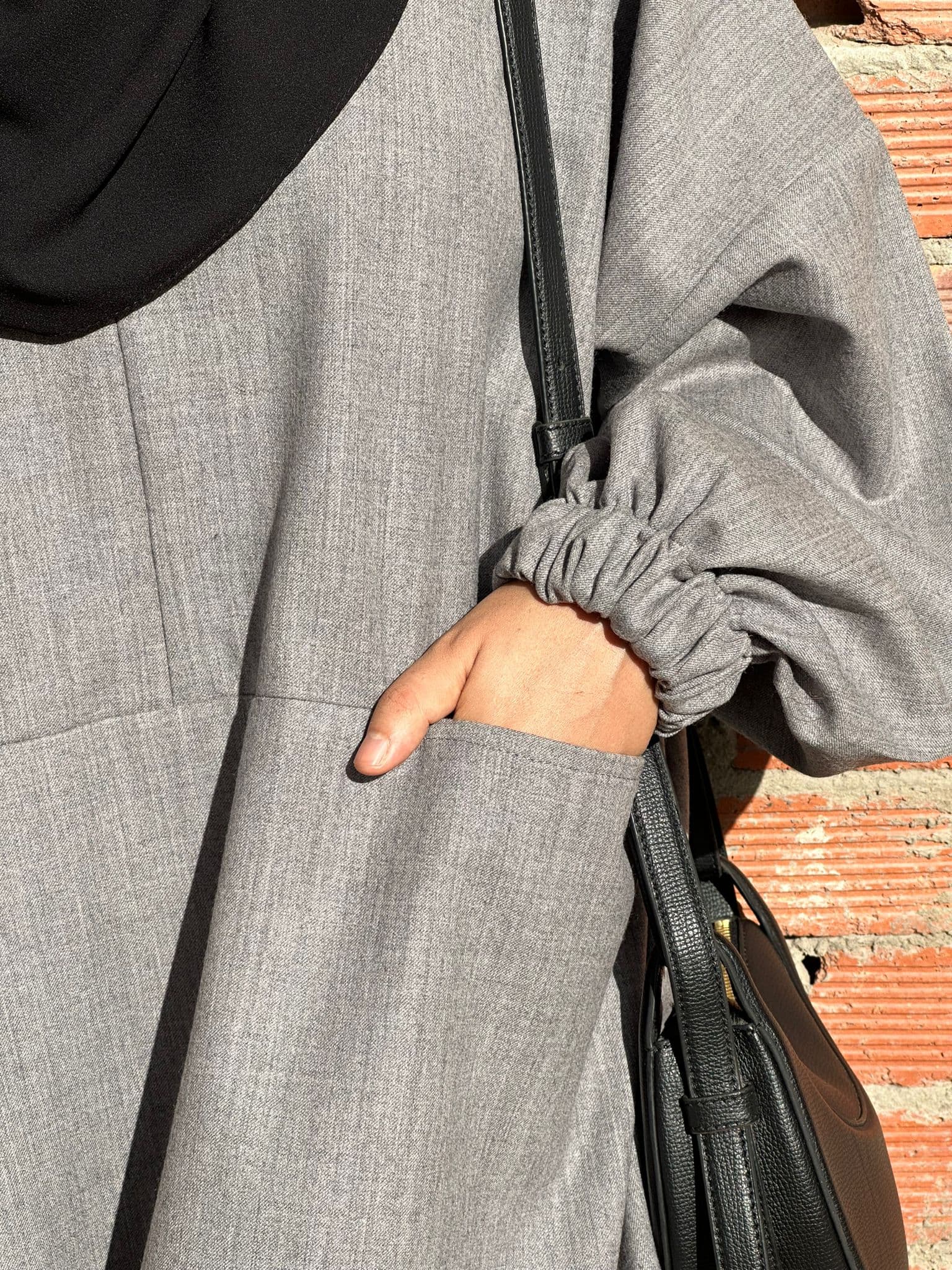 ABAYA SYRINA Gris clair unis
