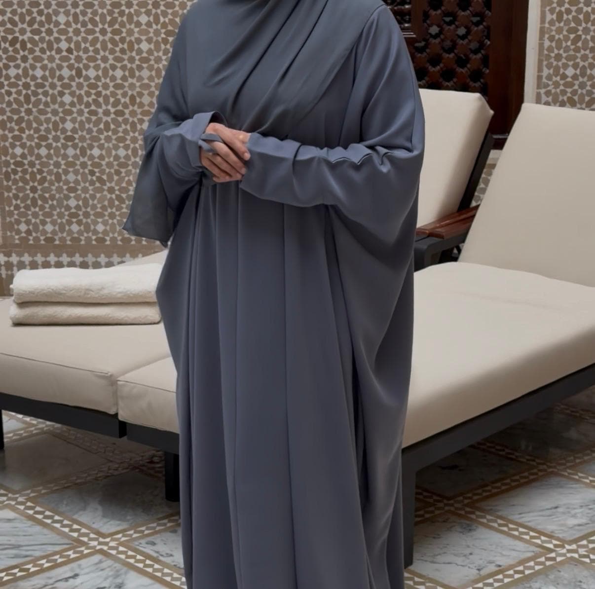 abaya TAQWA gris azure