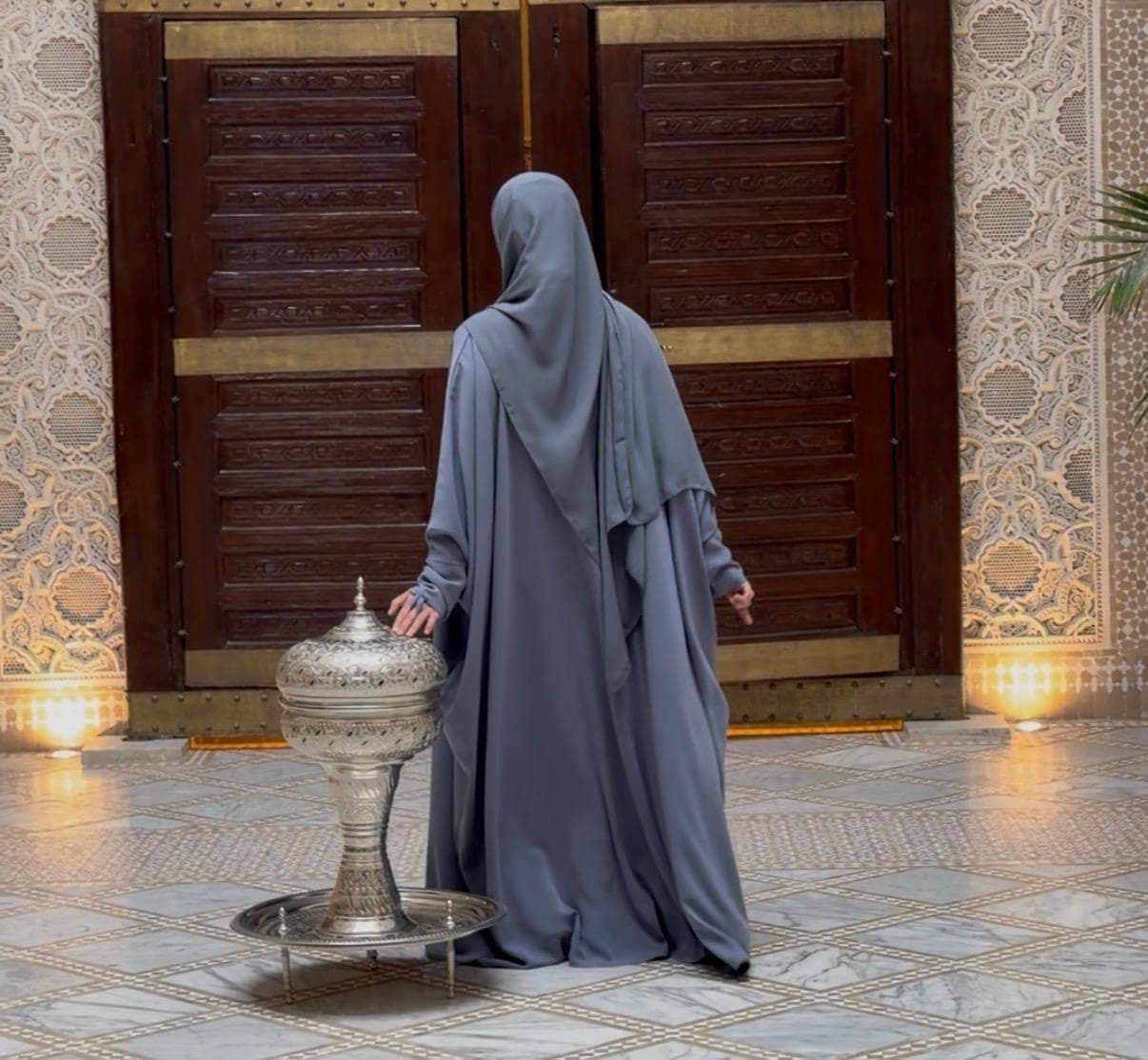 abaya TAQWA gris azure