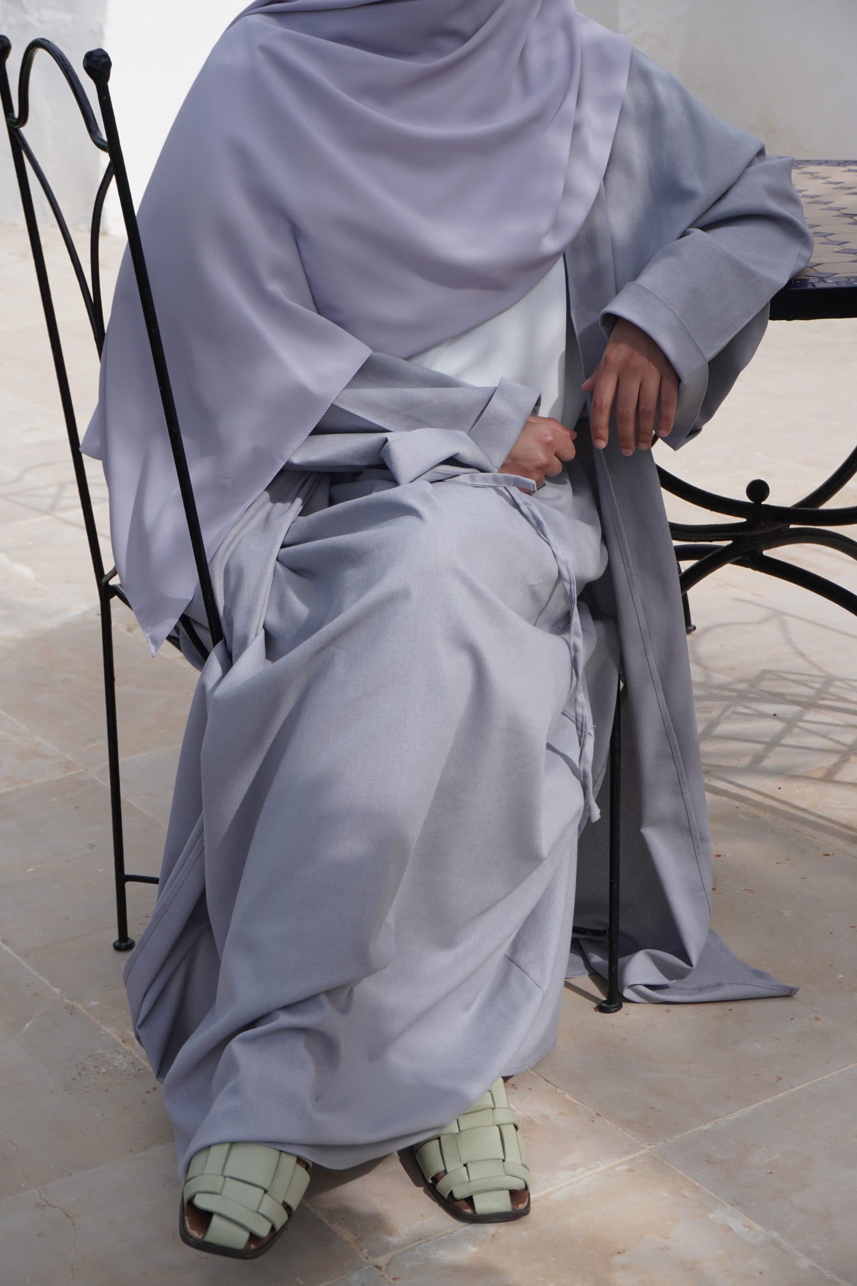 ENSEMBLE DAISY en lin gris clair