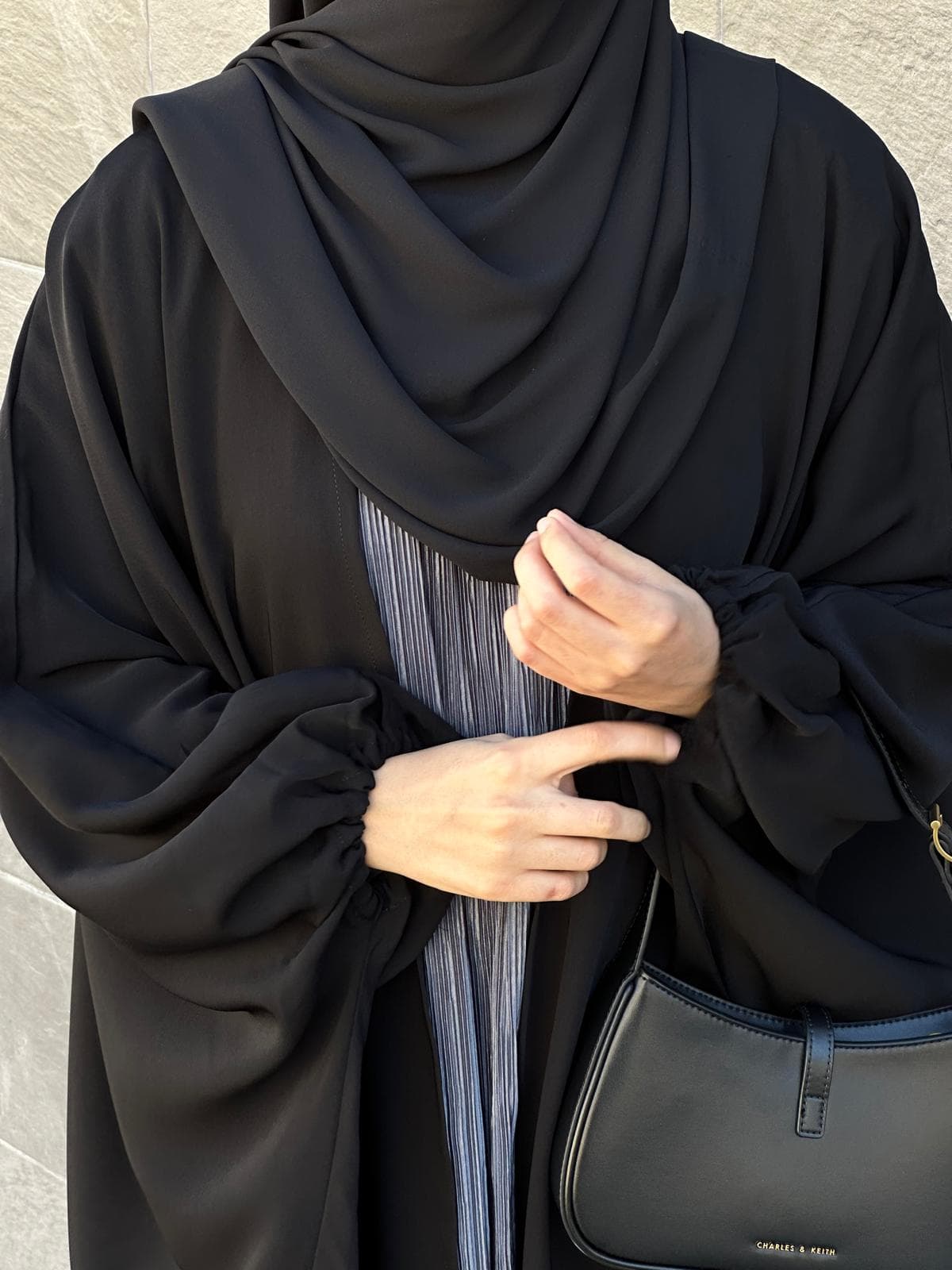 Sous abaya plissée gris