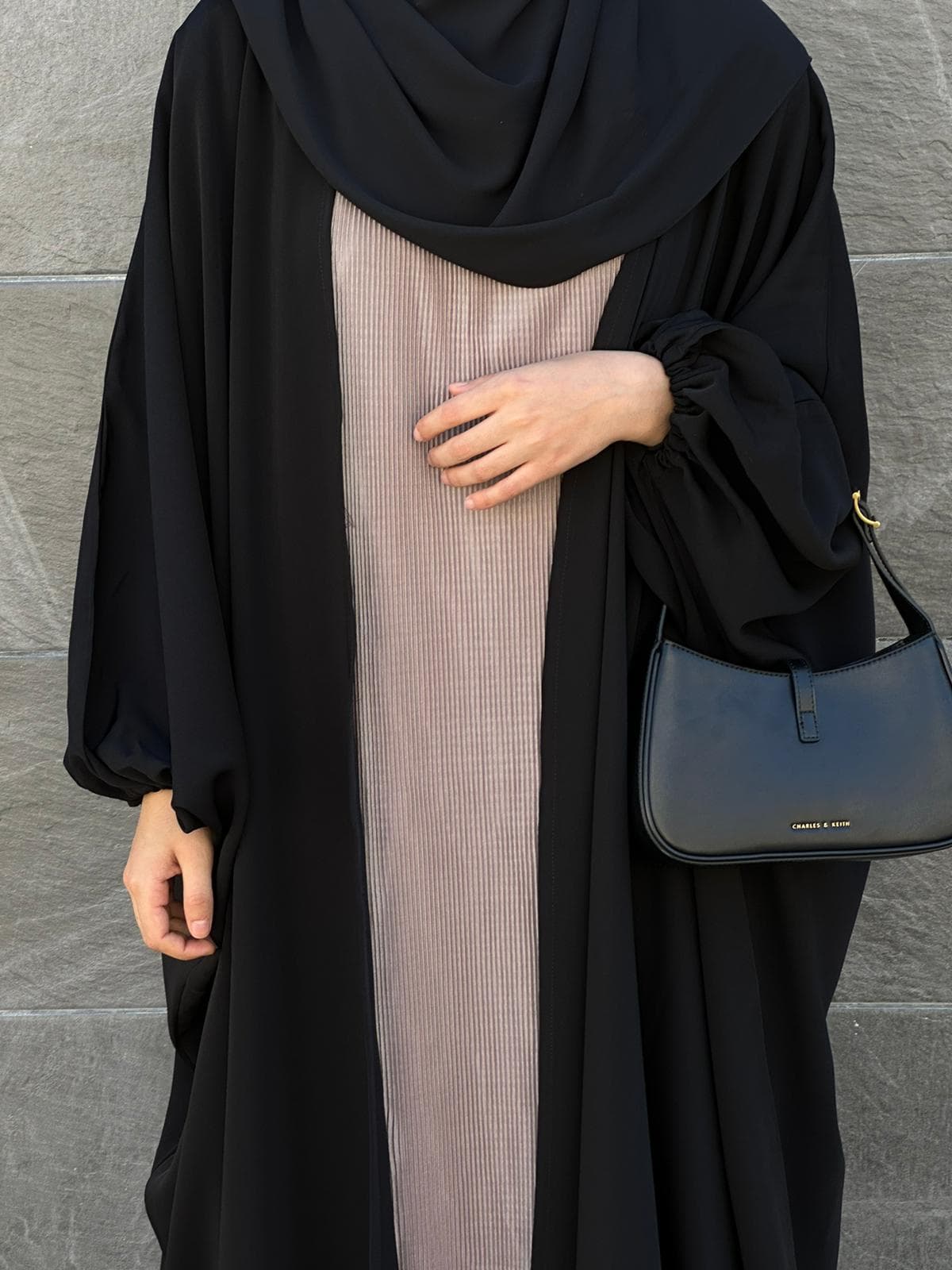 Sous abaya plissée TAUPE
