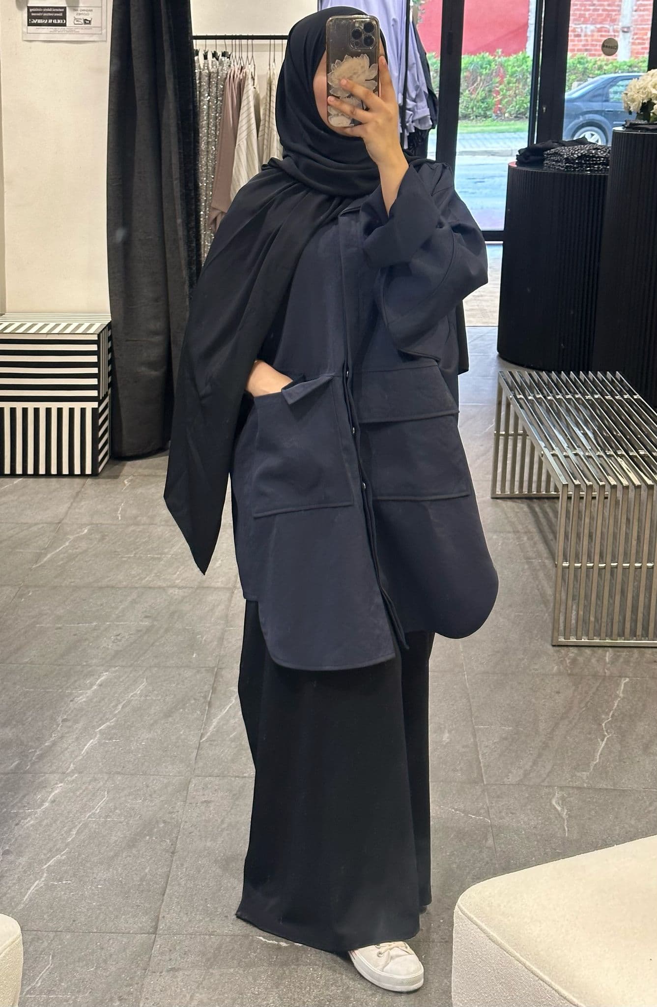 VESTE SAFARI BLEU NUIT
