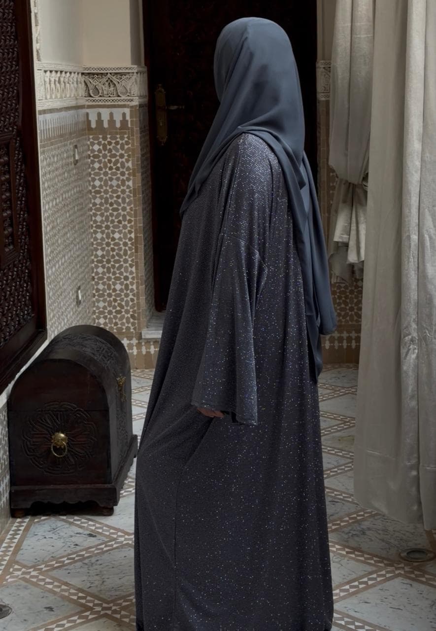ABAYA ROQAYA glitter gris