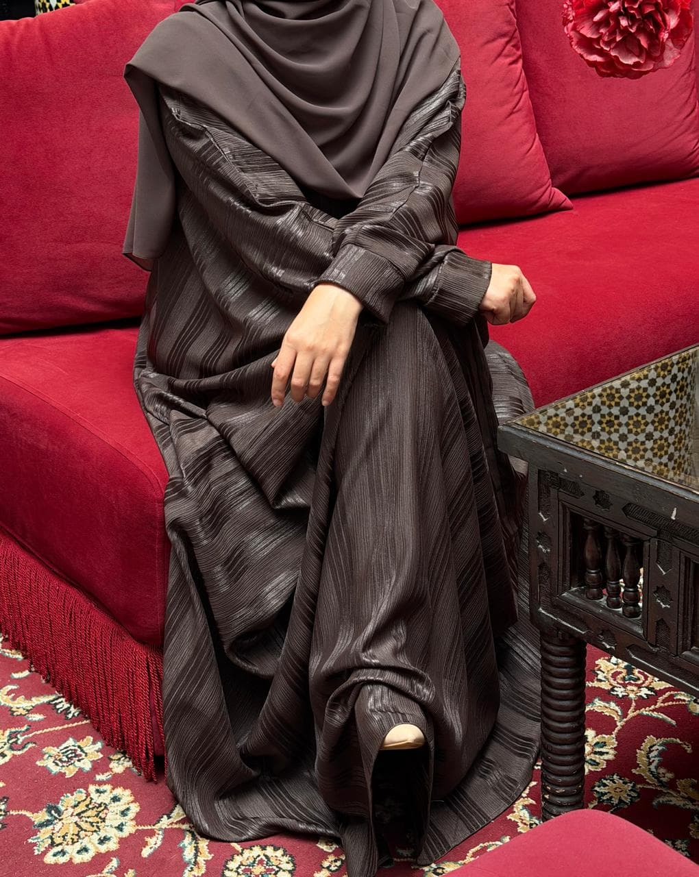 Abaya SAADYA luxe marron