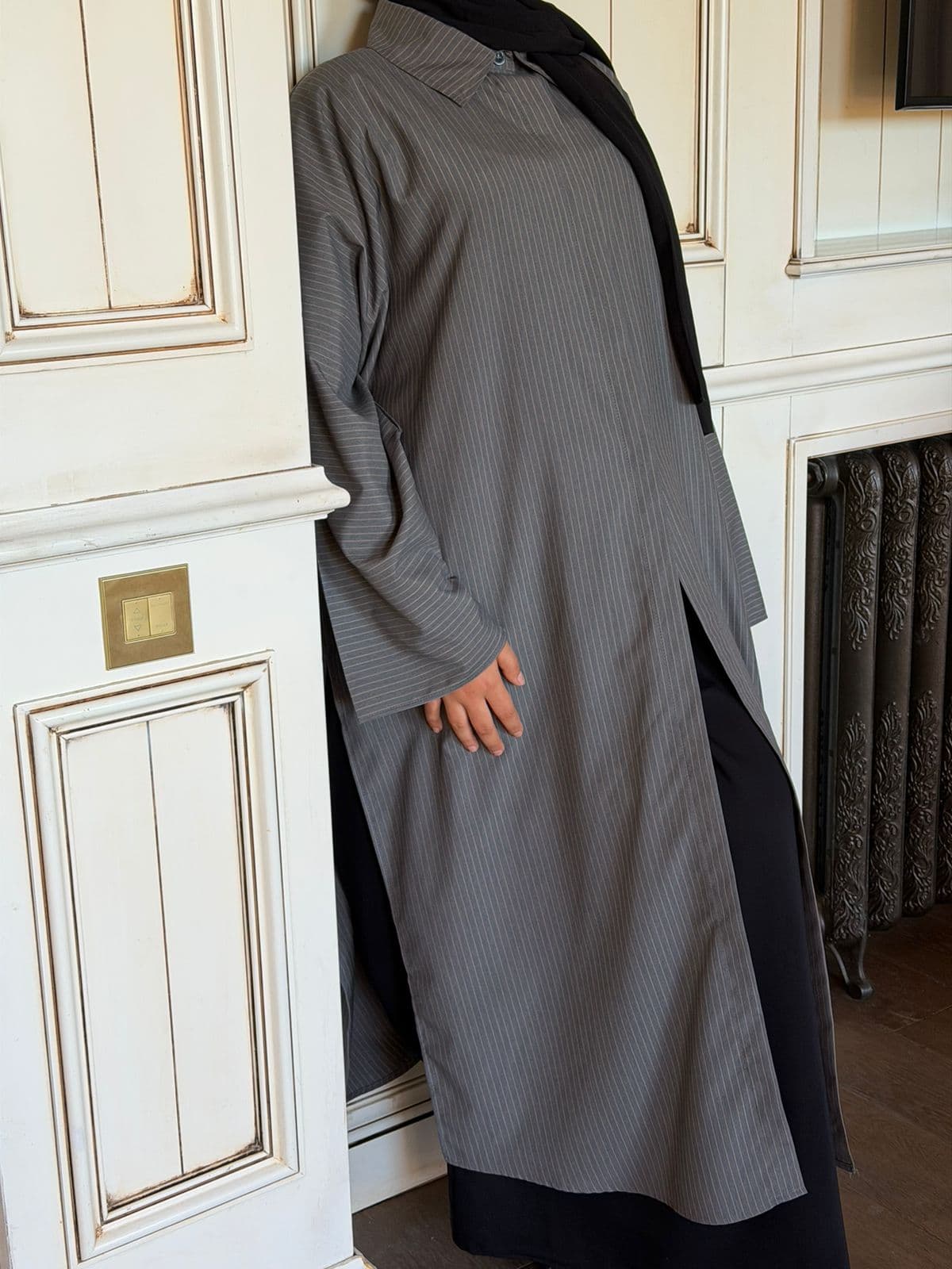 CHEMISE IRIS gris à rayure