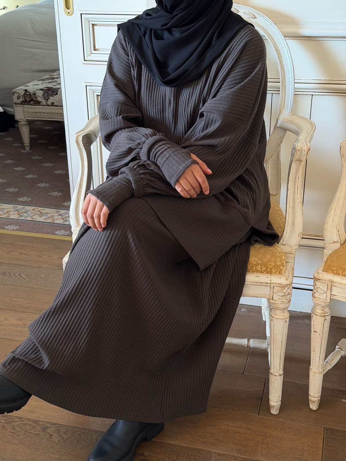 ENSEMBLE FIONA MARRON MANCHES ELASTIQUES